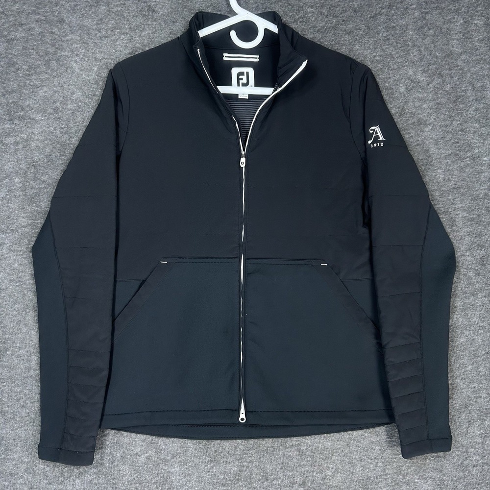 FootJoy Quiltted Jacket Mens S Black Full Zip Golf FJ Ansley Golf Club - Picture 1 of 11